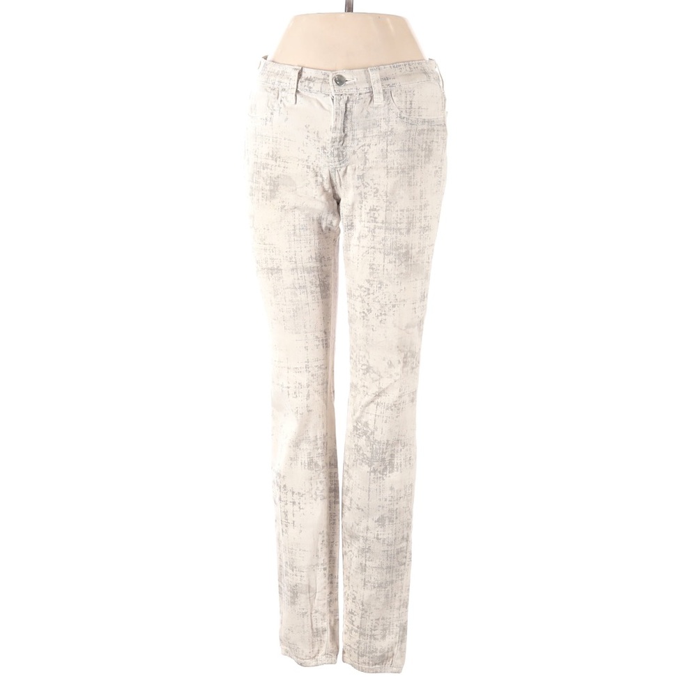 J Brand White/Tan/Cream Printed Skinny Jeans
